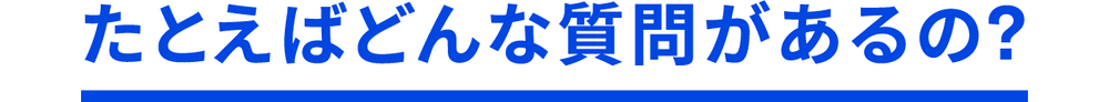 たとえばどんな質問があるの?